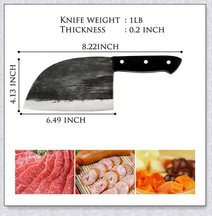 Heavy Forge Custom Serbian Handmade Kitchen Meat Veable Butcher Knife - A Masterpiece of Precision and Power