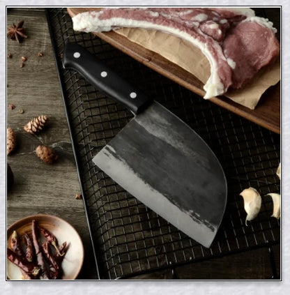 Heavy Forge Custom Serbian Handmade Kitchen Meat Veable Butcher Knife - A Masterpiece of Precision and Power