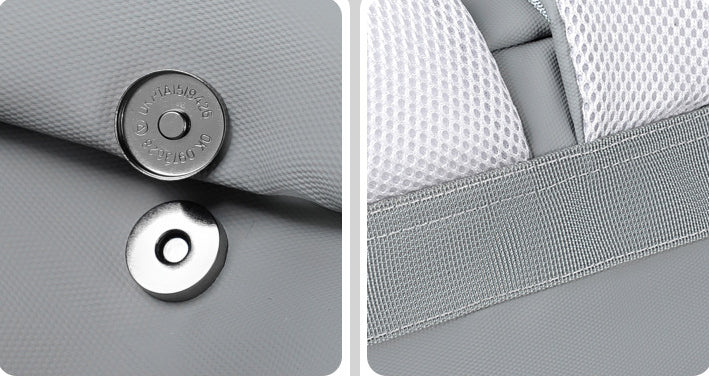 Men's simple casual travel laptop bag in grey color, featuring adjustable shoulder straps and a durable polyester lining