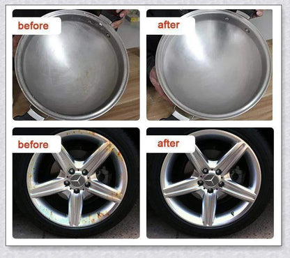 Stainless steel scratch eraser kit that safely removes oxidation, corrosion, and rust from metal surfaces, restoring a brilliant shine.