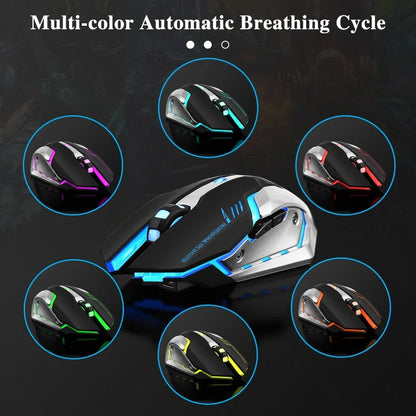 Rechargeable wireless gaming mouse with LED backlight and ergonomic design for improved precision and comfort