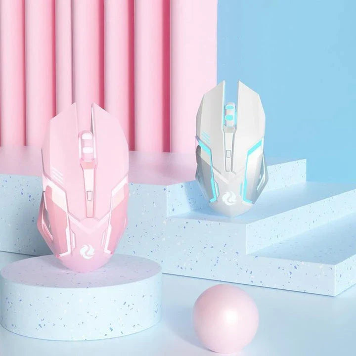 Rechargeable wireless gaming mouse with LED backlight and ergonomic design for improved precision and comfort