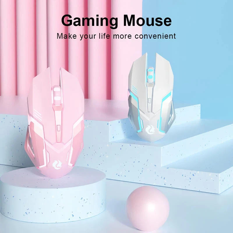 Rechargeable wireless gaming mouse with LED backlight and ergonomic design for improved precision and comfort