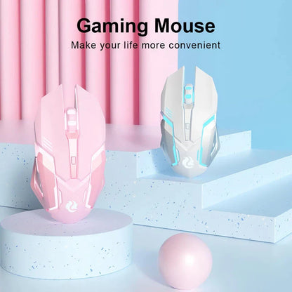 Rechargeable wireless gaming mouse with LED backlight and ergonomic design for improved precision and comfort
