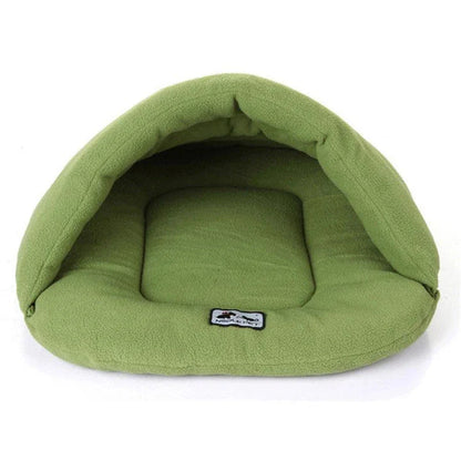 Cozy fleece pet sleeping bed with cushion in various colors and sizes, providing premium comfort and support for your furry friend.