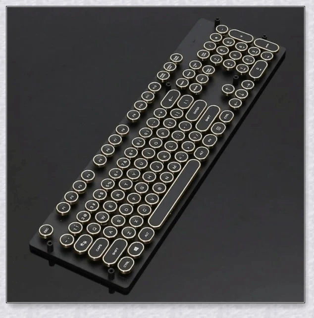 Steampunk-inspired mechanical keyboard switch with premium materials and durable construction