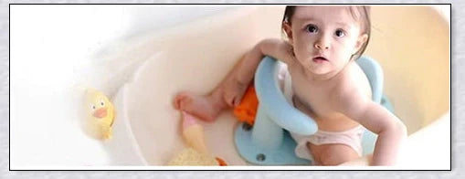 Baby Bath Seat with cute exterior design, featuring anti-slip suction cups and supportive back and leg rest for a comfortable bathing experience