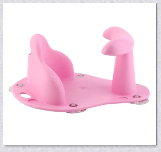 Baby Bath Seat with cute exterior design, featuring anti-slip suction cups and supportive back and leg rest for a comfortable bathing experience