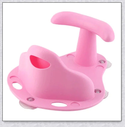 Baby Bath Seat with cute exterior design, featuring anti-slip suction cups and supportive back and leg rest for a comfortable bathing experience