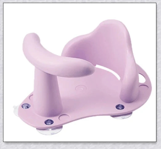 Baby Bath Seat with cute exterior design, featuring anti-slip suction cups and supportive back and leg rest for a comfortable bathing experience