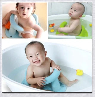 Baby Bath Seat with cute exterior design, featuring anti-slip suction cups and supportive back and leg rest for a comfortable bathing experience