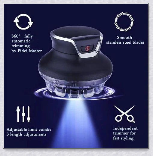 Hair Cutting Machine Clippers for Men - a versatile, salon-quality hair cutting kit with ultra-sharp stainless steel blades, locking comb guides, and 4 customizable cutting lengths.