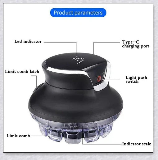 Hair Cutting Machine Clippers for Men - a versatile, salon-quality hair cutting kit with ultra-sharp stainless steel blades, locking comb guides, and 4 customizable cutting lengths.