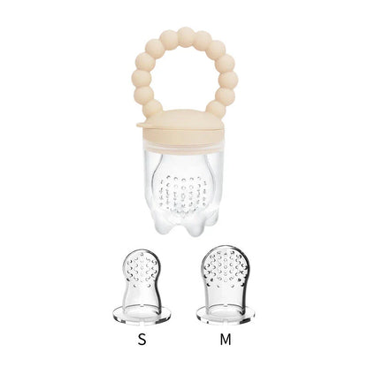 Silicone baby pacifier fruit feeder with mesh bag design for safe and healthy snacking