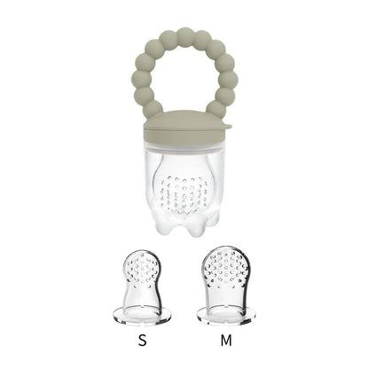 Silicone baby pacifier fruit feeder with mesh bag design for safe and healthy snacking