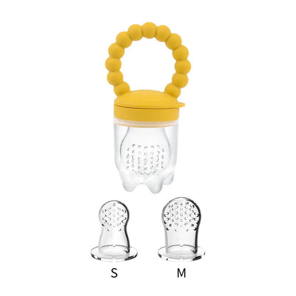 Silicone baby pacifier fruit feeder with mesh bag design for safe and healthy snacking