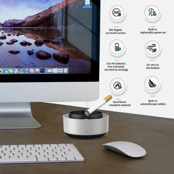 Electronic Smokeless Ashtray - Smoke Air Purifier for Household and Office Use