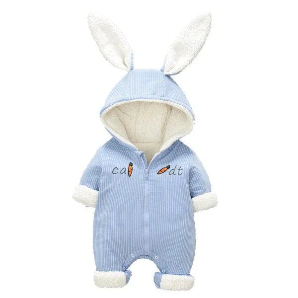 Cozy Baby Rabbit Jumpsuits in soft, premium cotton with a hooded design and range of colors