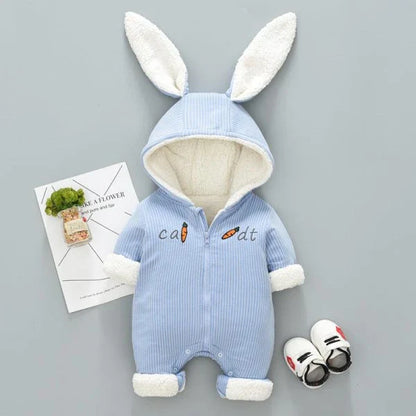 Cozy Baby Rabbit Jumpsuits in soft, premium cotton with a hooded design and range of colors