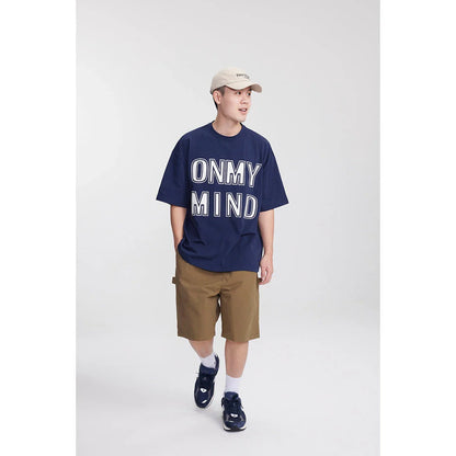 Japanese-style retro cargo shorts in khaki and black with adjustable waist and functional pockets