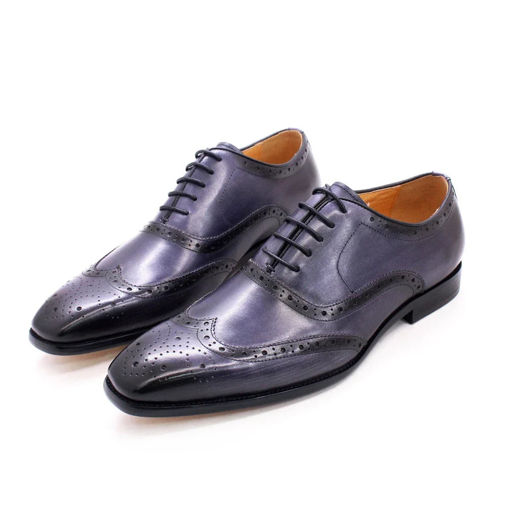 Stylish and comfortable men's brogue leather shoes with distinctive British-inspired design