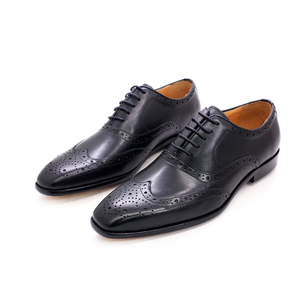Stylish and comfortable men's brogue leather shoes with distinctive British-inspired design