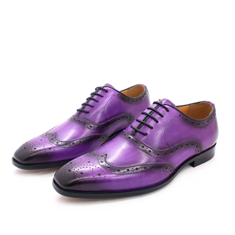 Stylish and comfortable men's brogue leather shoes with distinctive British-inspired design