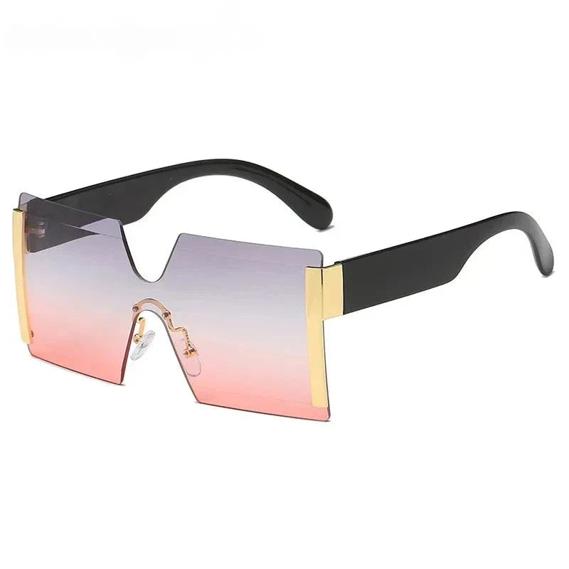 Luxury Rimless Gradient Square Sunglasses for Women with Durable Polycarbonate Frame and UV400 Protection