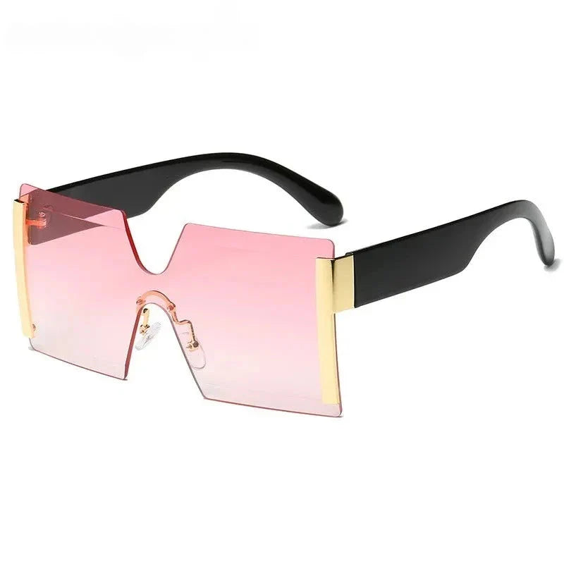 Luxury Rimless Gradient Square Sunglasses for Women with Durable Polycarbonate Frame and UV400 Protection