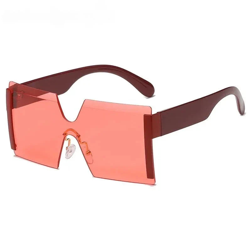 Luxury Rimless Gradient Square Sunglasses for Women with Durable Polycarbonate Frame and UV400 Protection