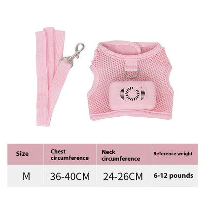 Cooling dog vest with air conditioner system, adjustable chest strap, and breathable nylon fabric design for comfortable outdoor use