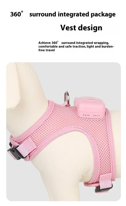 Cooling dog vest with air conditioner system, adjustable chest strap, and breathable nylon fabric design for comfortable outdoor use