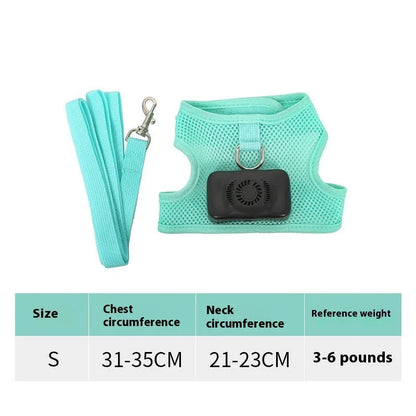 Cooling dog vest with air conditioner system, adjustable chest strap, and breathable nylon fabric design for comfortable outdoor use