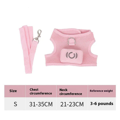 Cooling dog vest with air conditioner system, adjustable chest strap, and breathable nylon fabric design for comfortable outdoor use