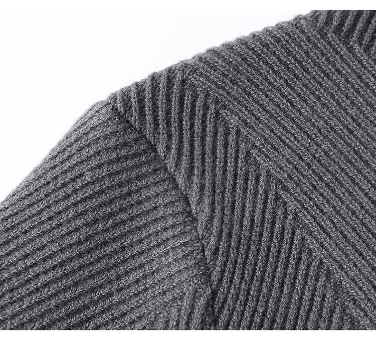 A sophisticated men's knitting sweater cardigan in a variety of stylish color options