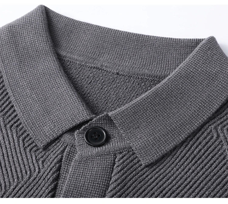 A sophisticated men's knitting sweater cardigan in a variety of stylish color options