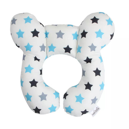 Baby U-shape pillow with cartoon pattern for neck support during travel