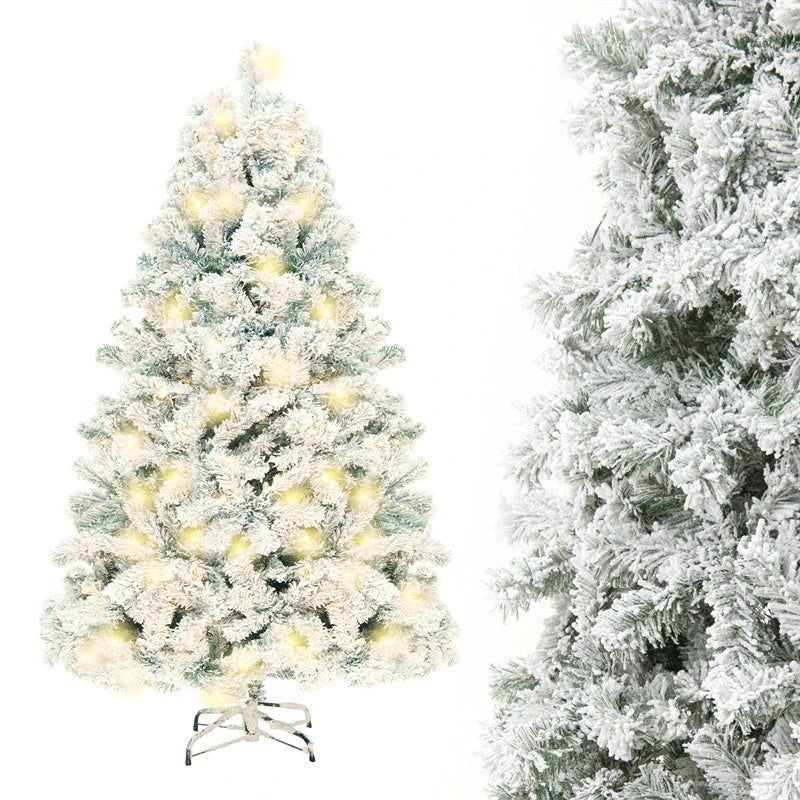 Premium PVC Artificial Christmas Tree with Snowy Branches and Lush Green Foliage