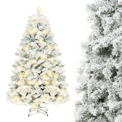 Premium PVC Artificial Christmas Tree with Snowy Branches and Lush Green Foliage