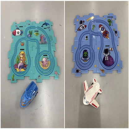 DIY Electric Railroad Speeder Toy for kids with customizable tracks