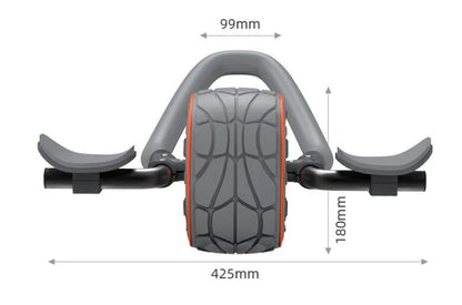 Abdominal wheel roller in Shadow Gray, 42.5x18cm, with kneeling mat, for core strength training at home.