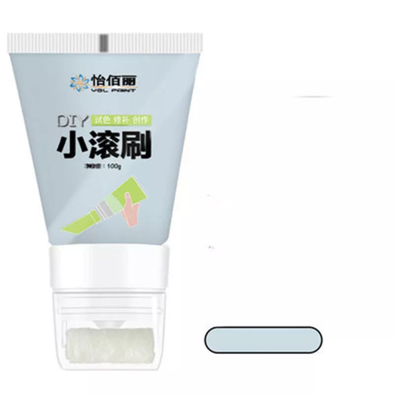 Rolling brush latex paint set for wall repair in seven colors with small roller brush