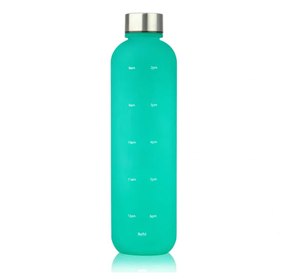 1-litre Tritan sports water bottle with frosted gradient finish and integrated handle in blue powder gradient colour
