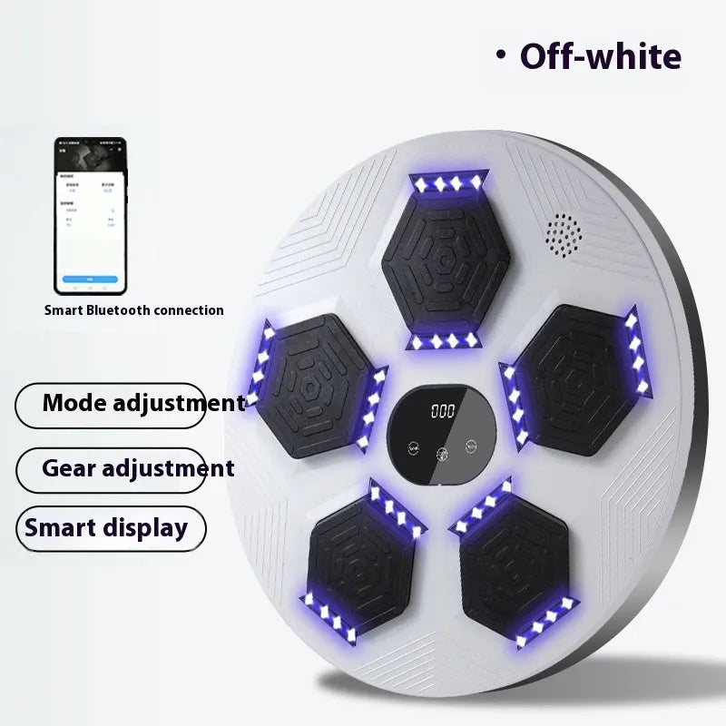 Smart music boxing machine hanging wall target set in black, grey, or orange with matching gloves
