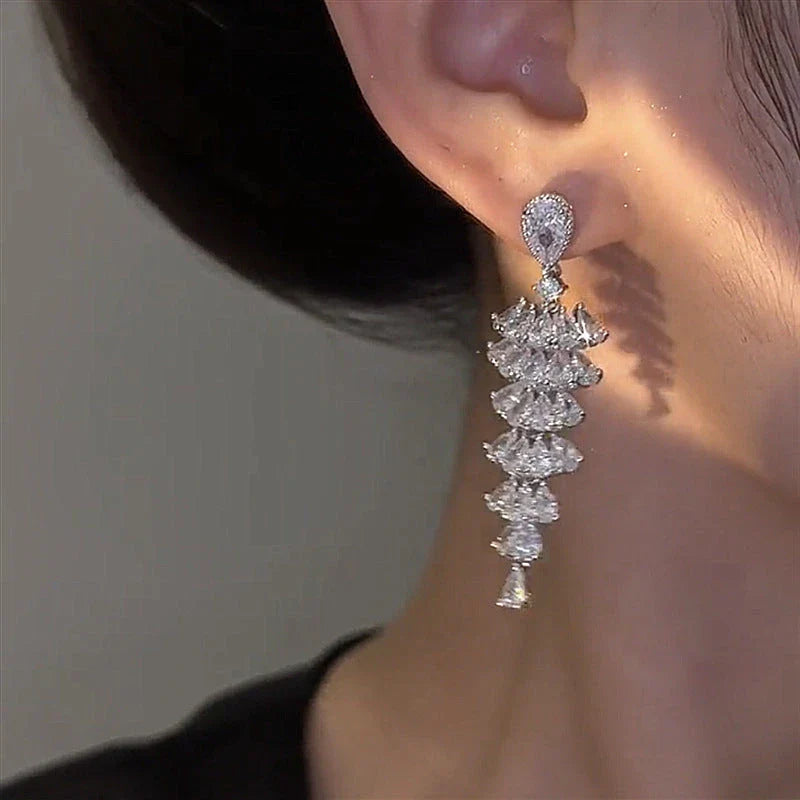 Sparkling Crystal Christmas Tree Earrings for Women - Trendy Xmas Jewelry for Holiday Parties