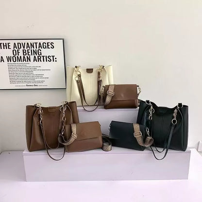 Two-piece set of large capacity totes in various colors for work and commute