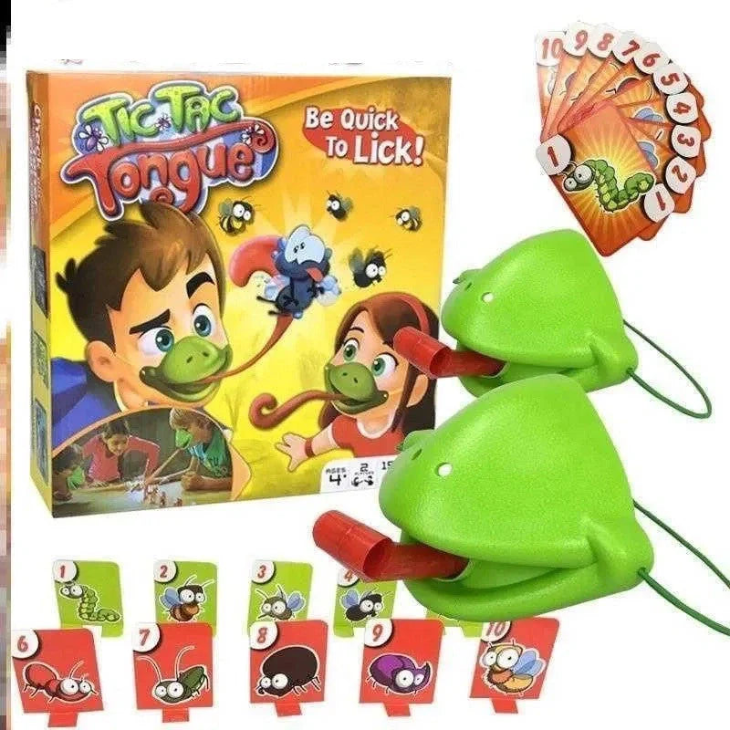 Chameleon Lizard Mask Board Game with puff-activated tongue for family fun