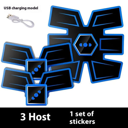 Eight-piece abdominal waist reduction massage patch set in a choice of colours including black and blue.