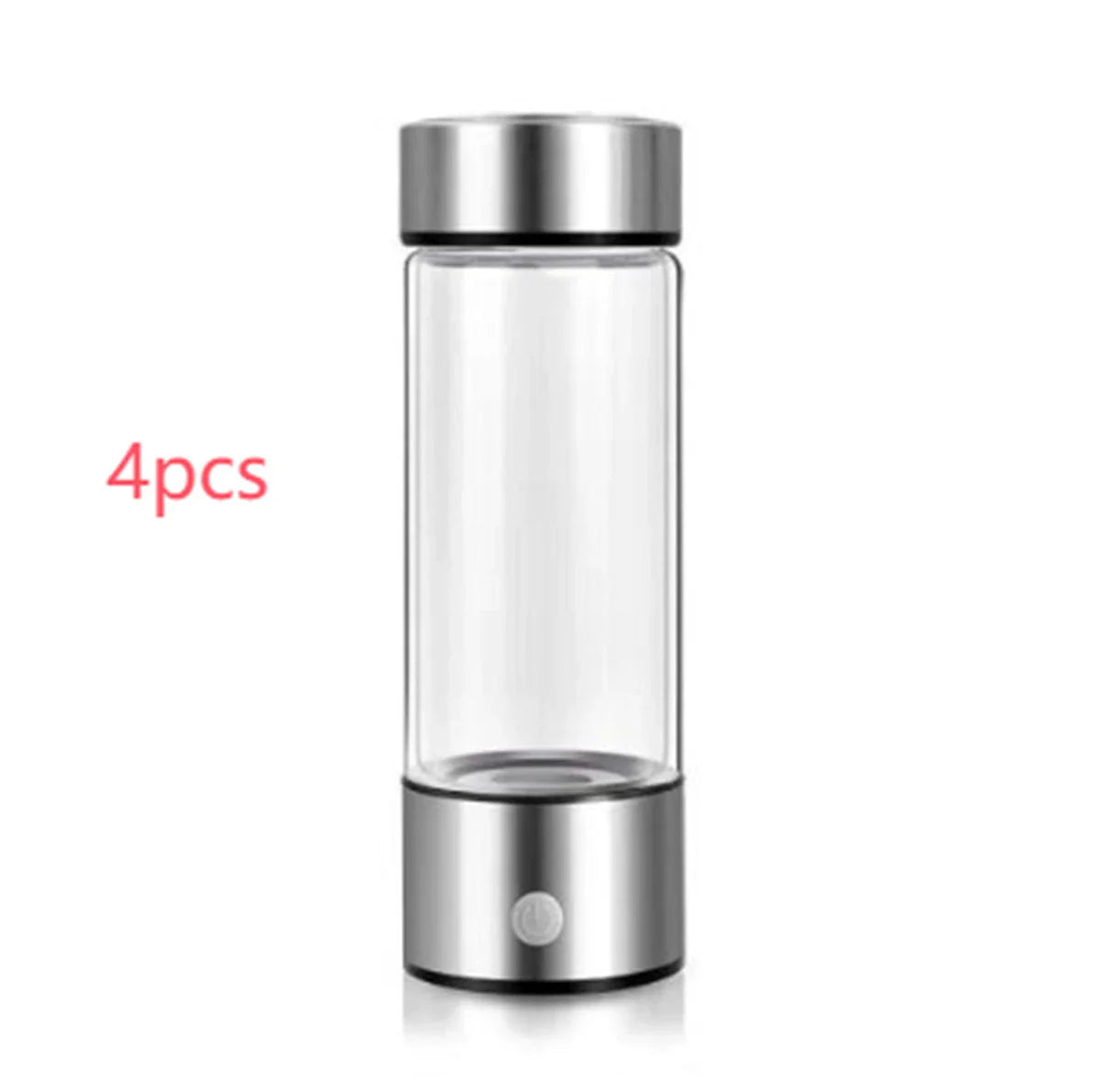 Premium hydrogen water bottle with rechargeable generator, crafted with borosilicate glass for improved cellular health and hydration