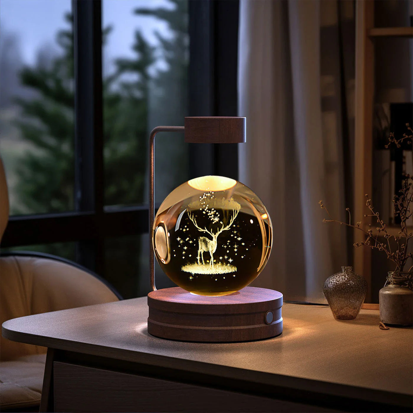 Captivating Crystal Ball Dinosaur Nightlight with Warm, Soothing Glow